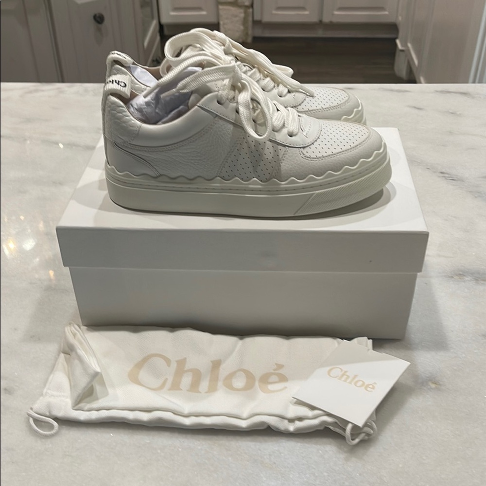 Chloe White Sneakers Minimalist Leather Design